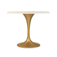 Fine Mod Imports FMI162331-48-WHITE Gold Fiberglass Flower Table 48